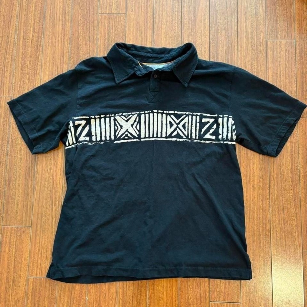 Quiksilver black and white polo shirt